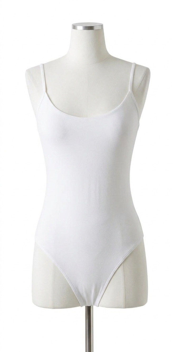 NEW COMMANDO essential cotton underpinning bodysuit in white